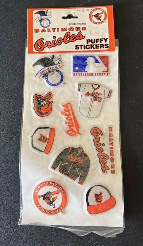Baltimore Orioles PUFFY Baseball STICKERS 1980 NEW w/ 10 stickers