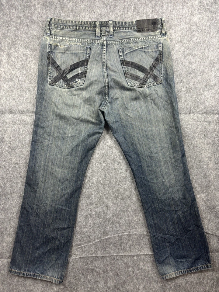 Kenneth Cole Reaction Men's Size 36x30 Boot Cut Medium Dark Wash Denim Jeans - Image 4 of 4