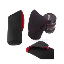 M Black Neoprene Soft DSLR SLR Camera Lens Pouch Case Bag