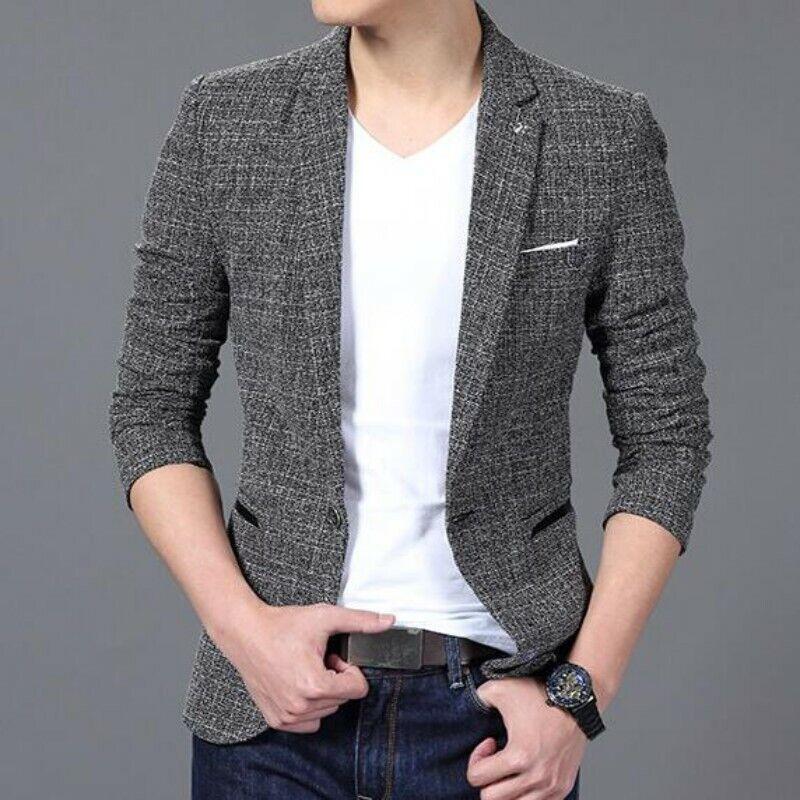 Men's Casual Korean Blazer British One Button Slim Spring Men's Casual Korean Blazer British One Button Slim Spring