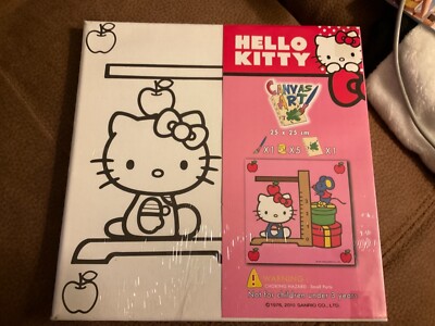Leinwand Hello Kitty Apfel Sanrio für Kinder Mal-Set