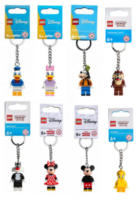 Lego Official Minifigure Key Chains Disney Looney Tunes Brand New 2021 You Pick!