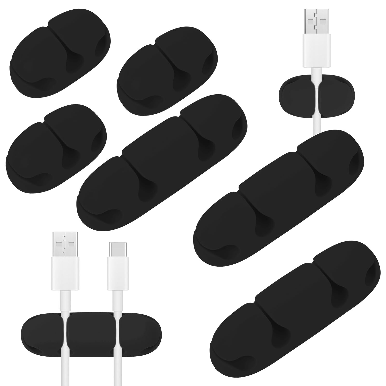 Bewudy 6 Pcs Cable Holder Clips, USB Cable Organizer Clips Cord Holder, Cable...