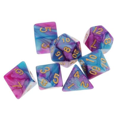 7pcs Polyhedral Würfel Doppel Farbe D20 D12 D10 D8 D6 D4 für D & D RPG