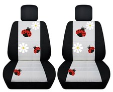 Fits 1998-2018 VW Beetle front set car seat covers with ladybug& flowers design