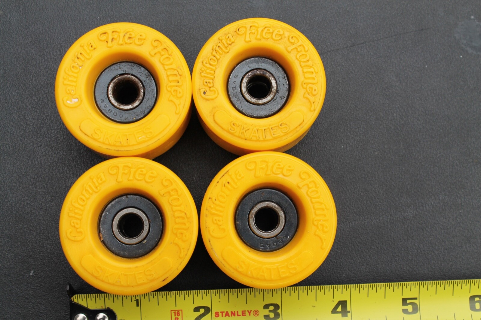 California Free Former 70s Roller Skate Skateboard Set Of 4 WHEELS + Bearings