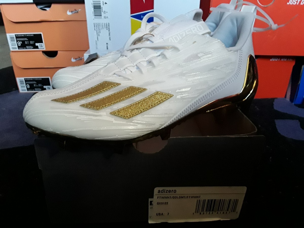 Size 7 - adidas Adizero Cleats White Gold Metallic for sale online