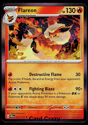 rare flareon card Flareon 013/131 - Prismatic Evolutions