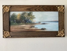 Antique Oil Pastel Painting, C 1900, Belgian School, Art Nouveau, Impressionism