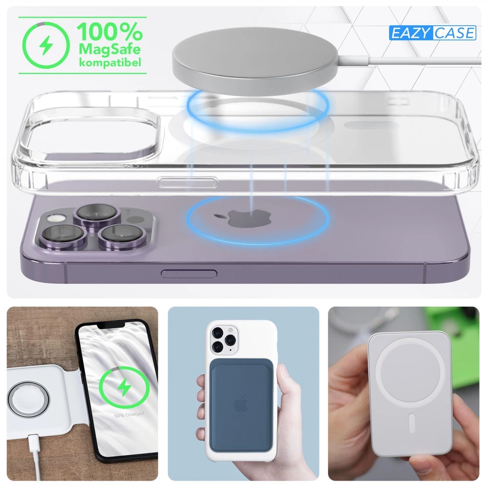 Phone Case for Apple 14 Pro Transparent Magsafe Camera Protection TPU
