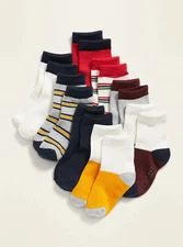 Old Navy Baby Striped/Solid Crew Socks 8 Pack Size 12-24 Months