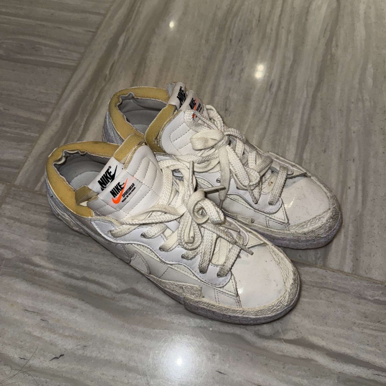 SACAI X NIKE Nike X Sacai Blazer Sneakers basse "pelle verniciata bianca"