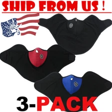 3PACK Motorcycle Bicycle Winter Outdoor Sports Half Face Mask Neck Warmer Ski US