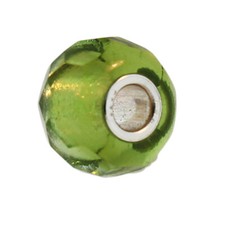 Authentic Trollbeads Glass 60182 Green Prism :1