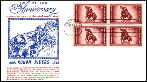 973-10 Rough Riders FDC, WCO Siegel, UA, B4, offene Klappe, saubere Abdeckung