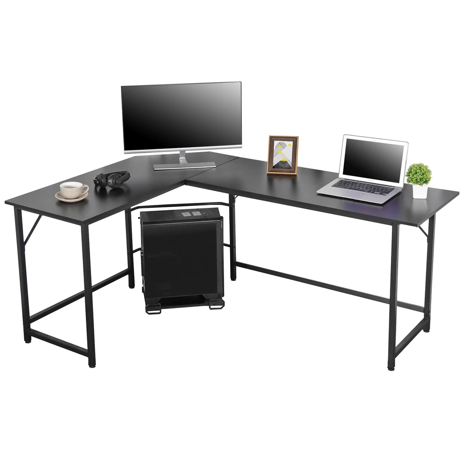 66" L-Shaped Gaming Desk Corner Computer Desk PC Laptop Study Table Workstation - Image 2 of 4