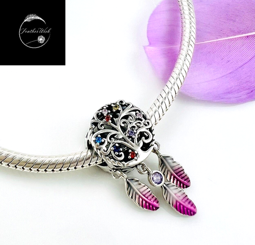 Sterling Silver 925 Charm Rainbow Dream Catcher Tree Bead Family Friend Wife Mum - Picture 4 of 17