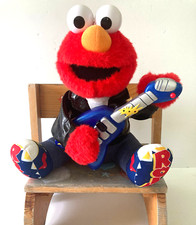 Vintage 90s Elmo Rock and Roll Animated Plush 12"
