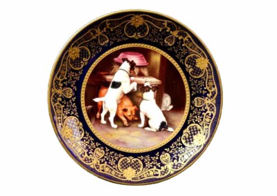 Paragon Micklewright Plate Dog Group Terrier Busybodies and Busy Bees c1910