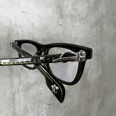 CHROMEHEARTS/ DARK GREEN SILVER FRAME CLASSIC STYLE EYEGLASS CHROMEHEARTS/ DARK GREEN SILVER FRAME CLASSIC STYLE EYEGLASS