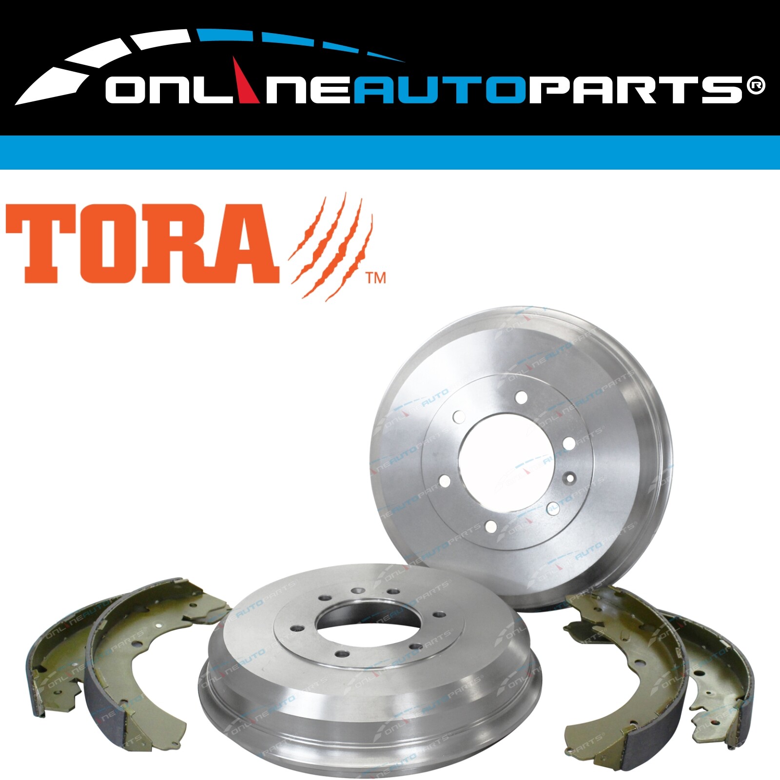 2 Rear Brake Drums + Shoes Kit for Holden Rodeo RA 2003 to 2008 TFS77
