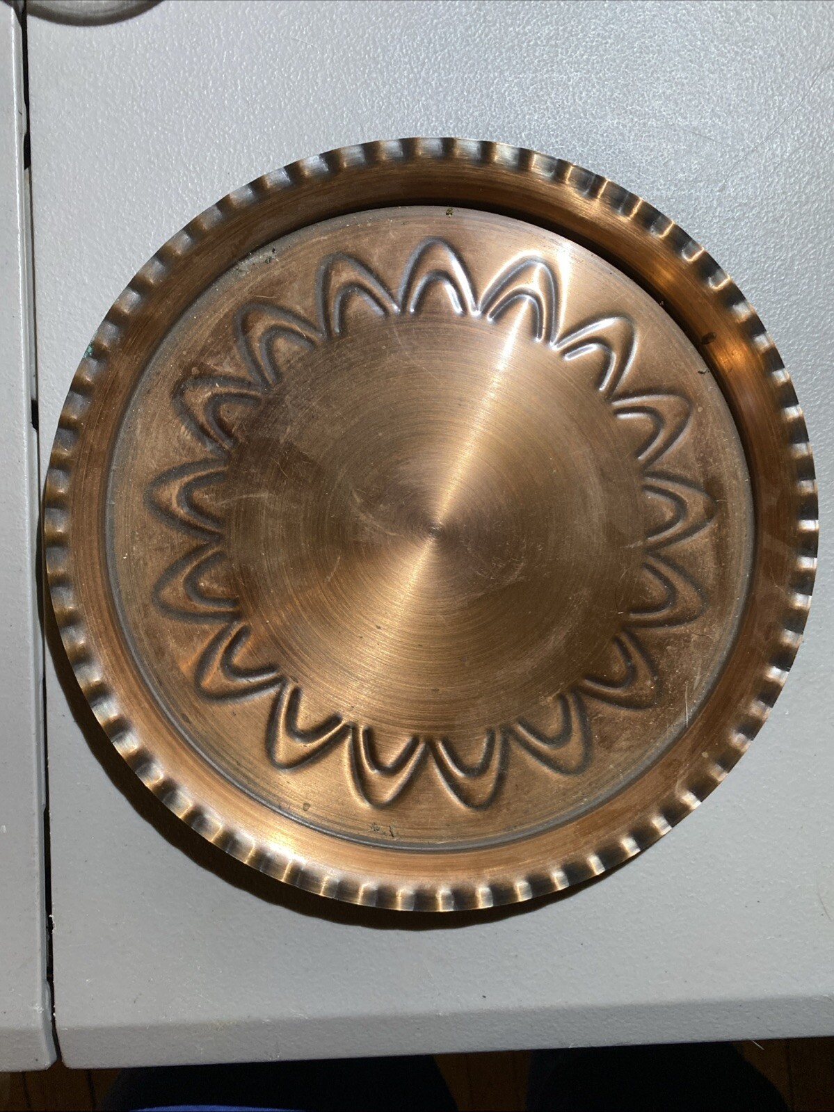 Set of 6, Ecrt Handarbeit  Copper & Glass Tea Cups with tray