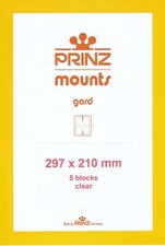 Prinz Stamp Mounts 210x297 mm Clear Archival Holders 5 Long Term High Quality