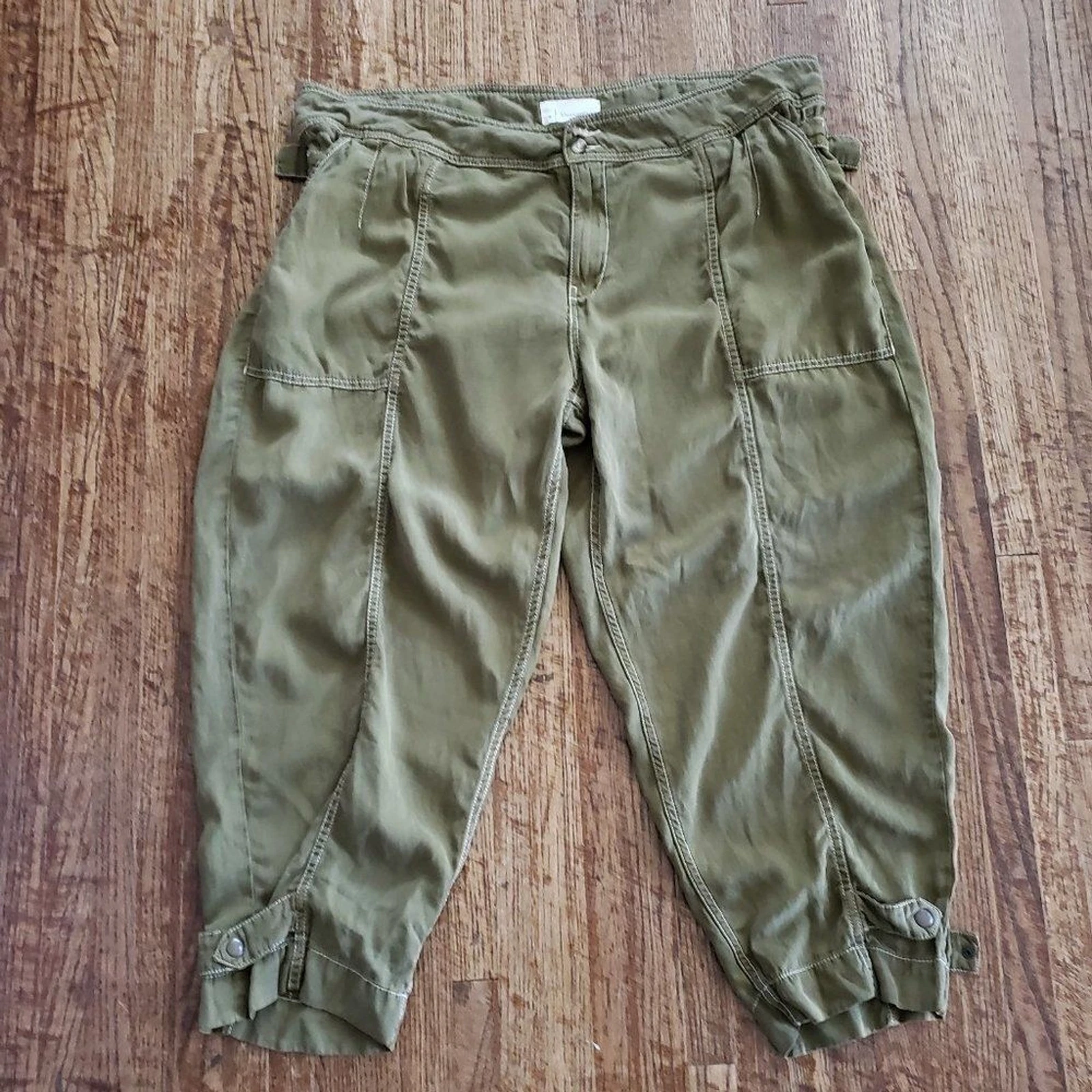 Anthropologie Linen Blend Crop Pant