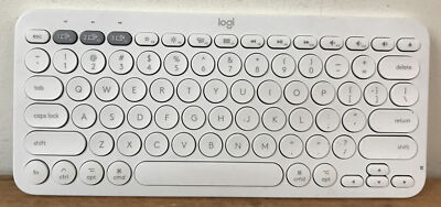 Logitech Logi K380 Wireless Bluetooth Modern White Mac Apple Computer Keyboard
