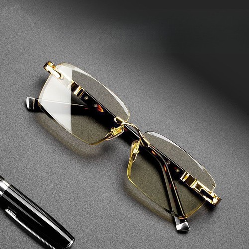 Men Rimless Reading Glasses Anti Blue Light Magnifing Glasses Presbyopia Glasses - Picture 12 of 16