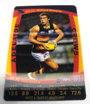 2011 AFL Teamcoach TradingCard 3-D Best & Fairest Card BF-01 Richard Douglas