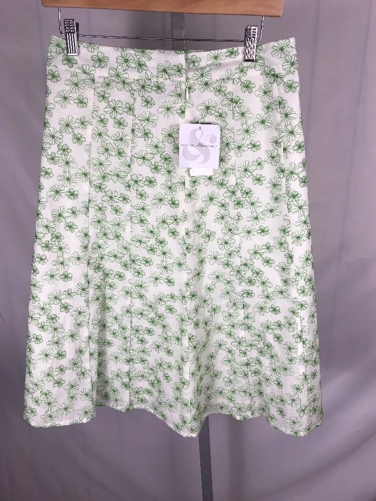 NWT PRESWICK & MOORE SKIRT SIZE 6 FLORAL 27” LONG RETAIL $54 (AF)