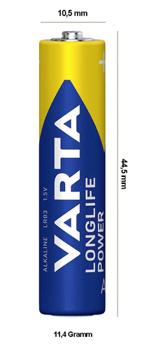 12x Varta Longlife Power 4903 Micro AAA Batterie 1,5V 1260mAh LR03 - Picture 3 of 3