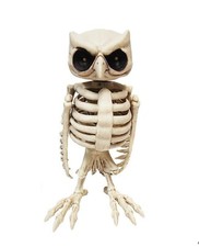Animated Owl Skeleton Halloween Decoration
