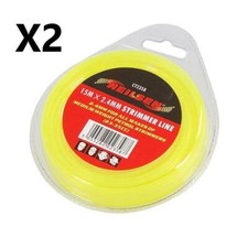 2x NYLON GARDEN TOOL STRIMMER LINE PLASTIC WIRE 2.4MM DIAMETER 15M 0.23 per metre