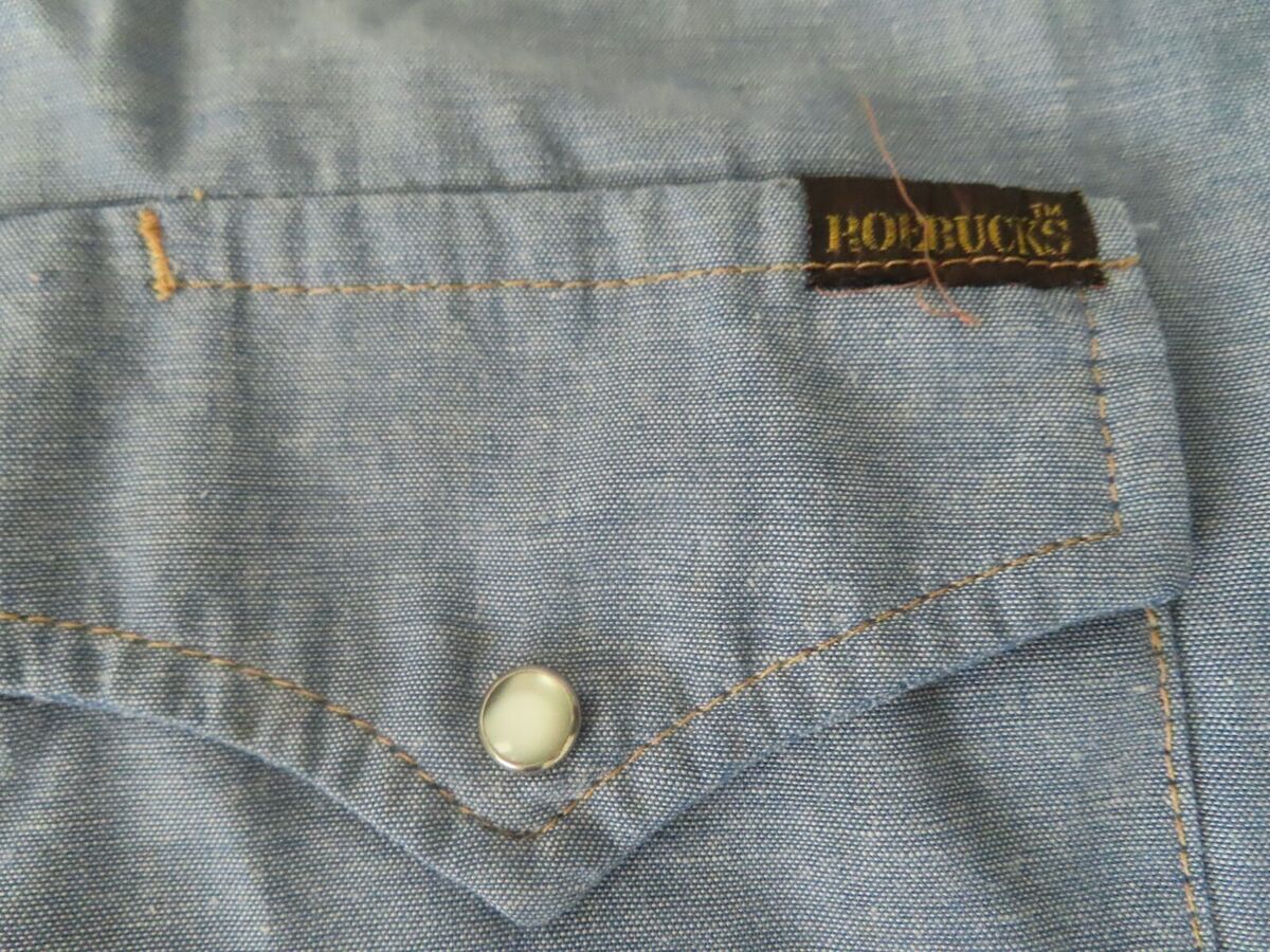 Vintage sears Roebucks denim Western wear Jean Shirt Snap Vintage sears Roebucks denim Western wear Jean Shirt Snap
