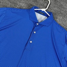 Turtleson Polo Shirt Mens Large Blue Geometric Short Sleeve Golf Performance