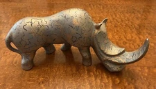 Vintage MCM Jaru Rhino Rhinoceros Statue Pottery Large