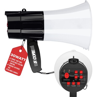 Bull Horn Mini Megaphone 5Core Megaphone Bullhorn Speaker 30W - Foto 11
