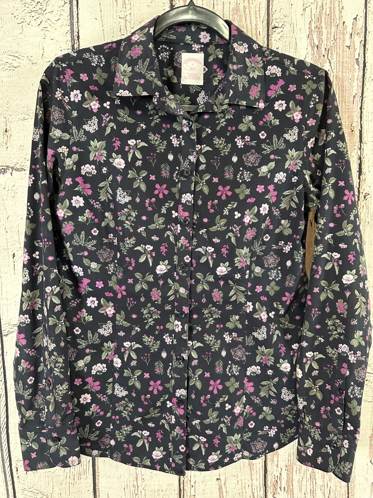 Brooks Brothers 1818 Sz 6 Tailored Fit Supima Cotton Floral Button Up ...