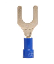 200 Pieces 16-14 Spade Connectors 1/4" Stud Vinyl Terminals Blue USA Made
