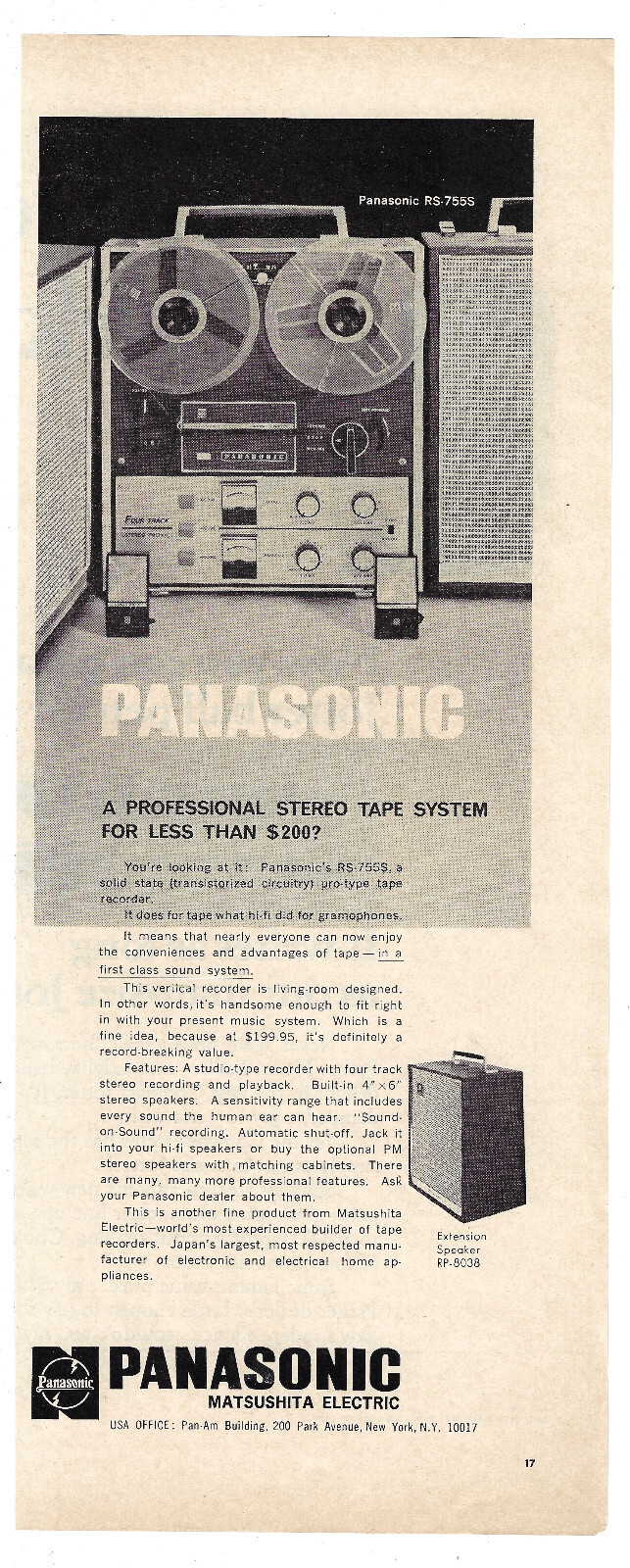Print Ad Vintage Advertisement Electronics Ad 1965