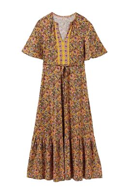 $150 Boden Notch Neck Jersey Floral Honeycomb Bloom Maxi Dress Size 6 | eBay