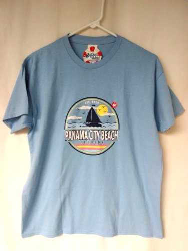 Youth Unisex Kids XL Boy Girl Panama City Beach FL Beach Boat T-Shirt Top NWT