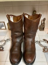 RED WING USA VINTAGE 2008 MADE IN USA DISTRESSED BROWN TRUCKER BOSS BOOTS 12 D
