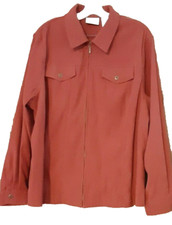 Alfred Dunner Woman Rust Jacket Full Zip Button Flaps Long Sleeve Plus Size 20W