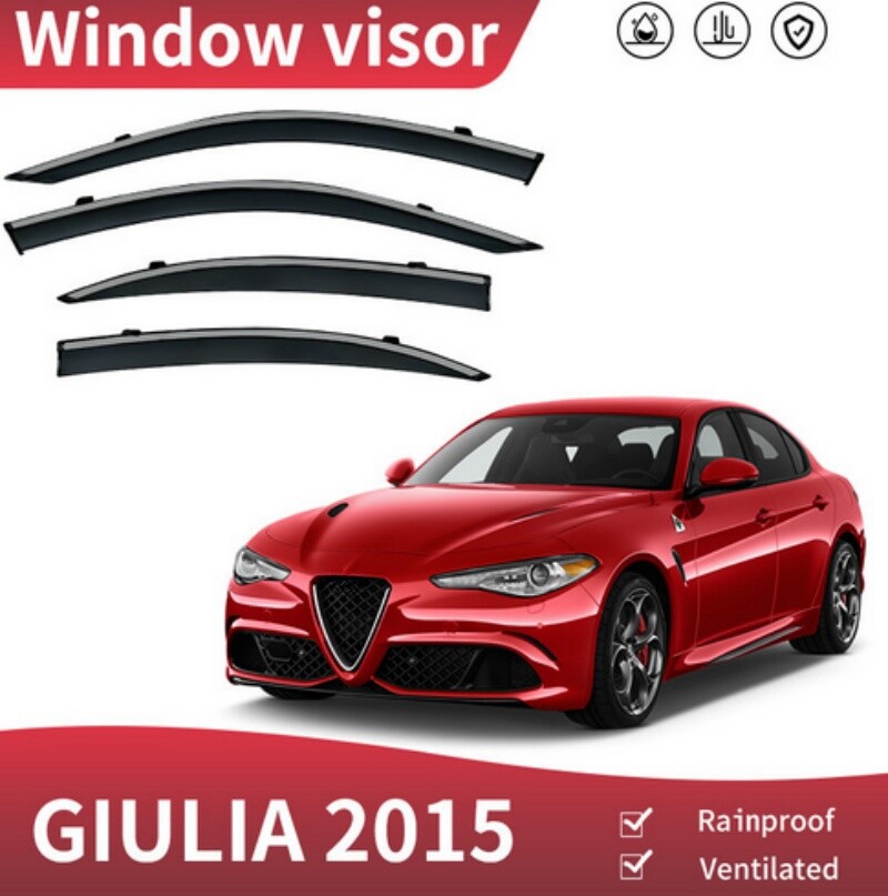Alfa Romeo Giulia 2015-2024 Weatherproof ABS Window Visors 4PCS Set