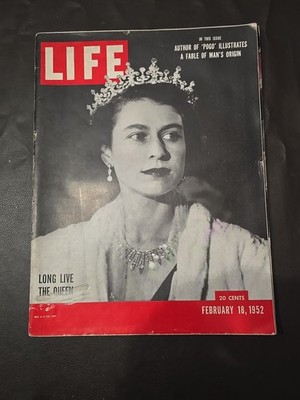 Life Magazine Queen Elizabeth II ''Long Live The Queen'' Cover February 18, 1952