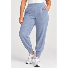 NWT Varley The Slim Cuff Pant 27.5in DoubleSoft Light "Mid Blue Marl" Gray XL