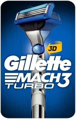 Gillette Mach3 Turbo Herrenrasierer mit 1 Klinge Nachfüller, 3D Motion Contour Fit